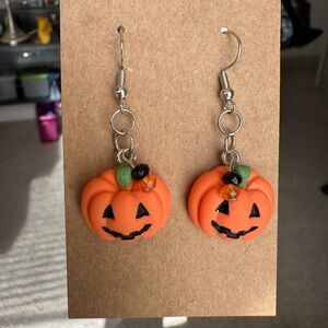 Handmade Halloween Pumpkin Earrings